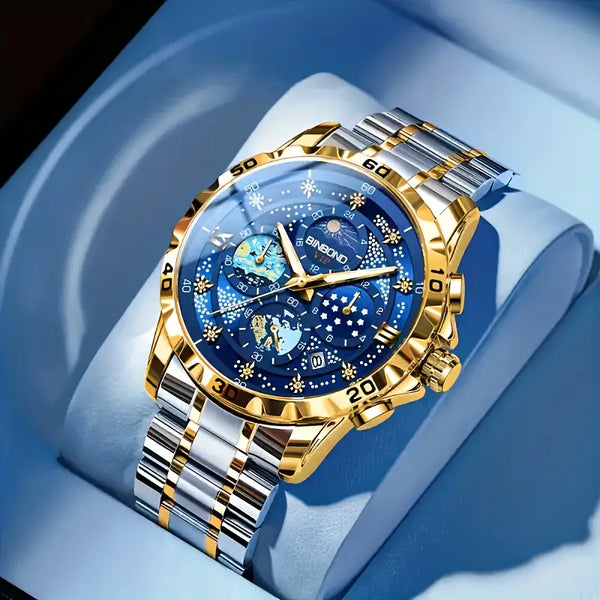 BINBOND Unisex Business Casual Quartz Watch with Luminous Hands